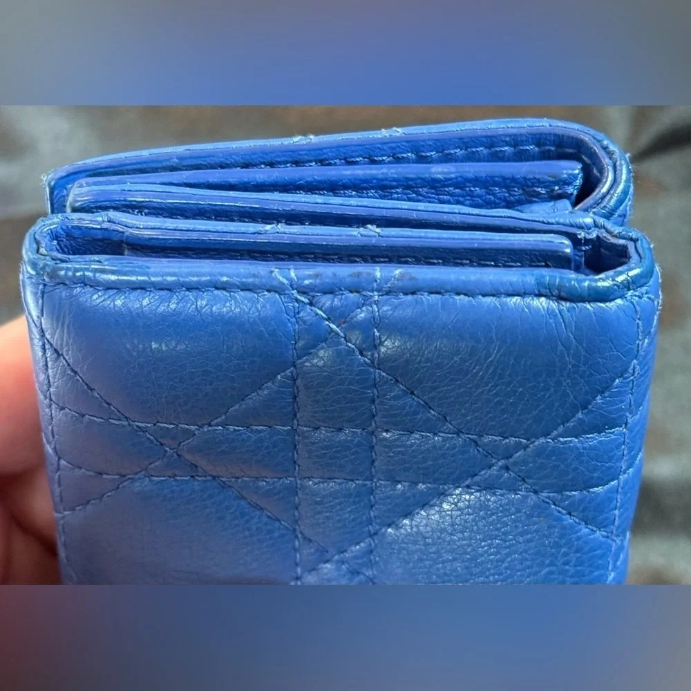Christian Dior Caro blue wallet